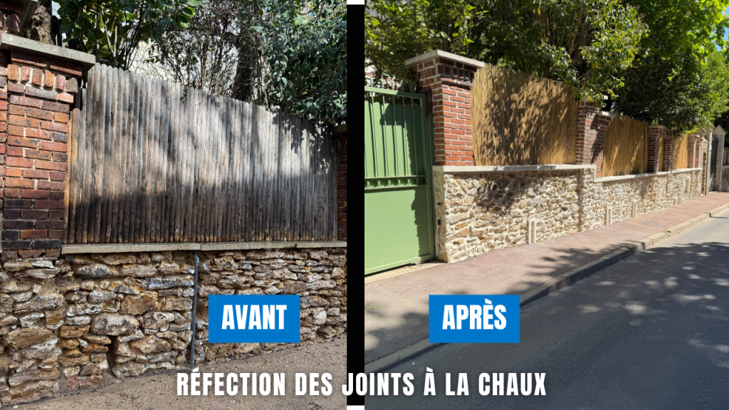 Réfection des joints à la chaux